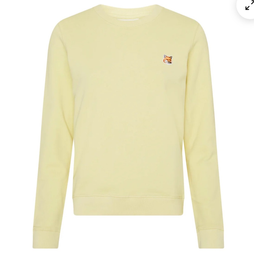 MAISON KITSUNE - WOMEN'S FOX HEAD PATCH REGULAR SWEATSHIRT CHALK YELLOW